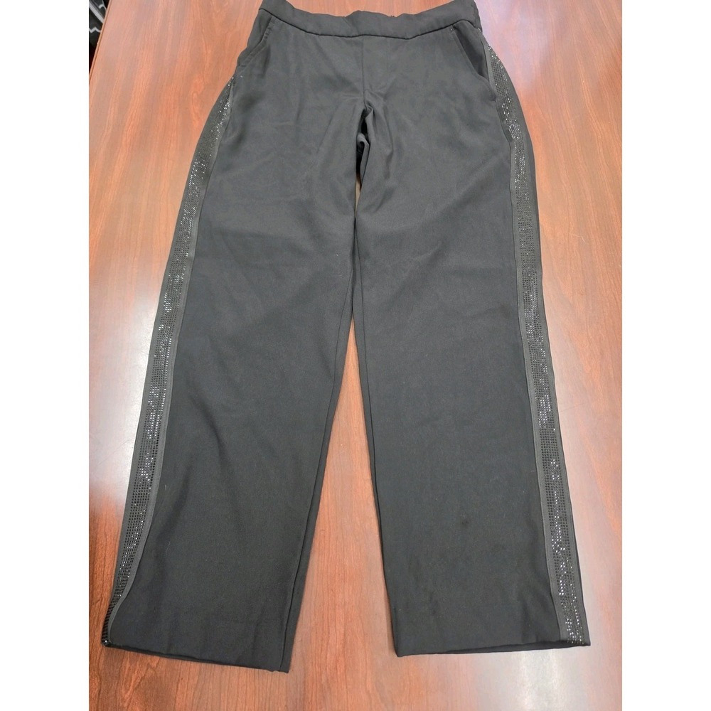 Liverpool Black Wide Leg Trousers Embellished Sequin Side Stripe Womens 4/27